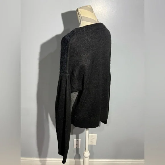 DKNY Women's Geometric Sweater - Black, Gray, and White - Picture 3 of 13